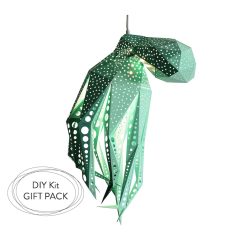 Octopus DIY gift kit; nature lover gift; under the sea; origami lampshade; 3d papercraft; geometric lamp; paper light shade; minimalist lamp