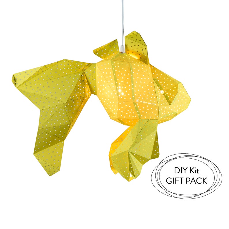 Fish DIY Papercraft Kit; Origami Lantern; Under The Sea; Kids Room Nightlight; DIY Lamp; Nursery Lampshade; Paper Lamp; Night Light For Kids