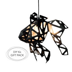 Fish geometric lamp shade; origami lamp; diy paper sculpture; nature lover gift; minimalist lighting; low poly papercraft; bedside light