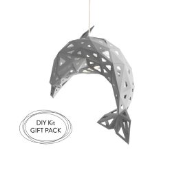 Dolphin DIY gift kit; 3d paper sculpture; Low poly animal; Paper lampshade; 3dpapercraft; DIY paper sculpture; Origami lamp;