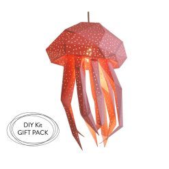 Jellyfish DIY Lampshade; Paper Lamp Shade; Livingroom Decor; Geometric lamp; Kids Room Nightlight; Origami Lampshade; Natural Lamps