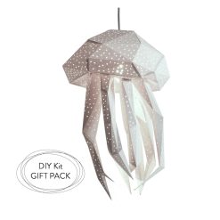 Jellyfish paperlamp; 3d paper sculpture; Origami Lamp; Nursery Lamp Shade; Livingroom Decor; DIY Pendant Light; Natural Lamps