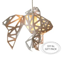 Fish low poly papercraft; nature lover gift; origami lamp; diy paper sculpture; geometric lamp shade; minimalist lighting; bedside light